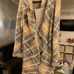 Plaid long cardigan